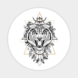 Tiger in aztec style Magnet